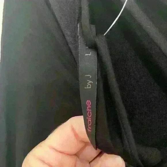 New Franchie by J black long sleeve dress criss cross back large - Picture 3 of 4